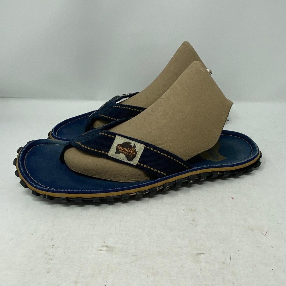 Gumbies Islander Mens Flip Flop Sandals Blue Infused US 12 Canvas UK 11 EU 45